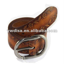 Genuine Leather Belt Carved Flower Leather Belt